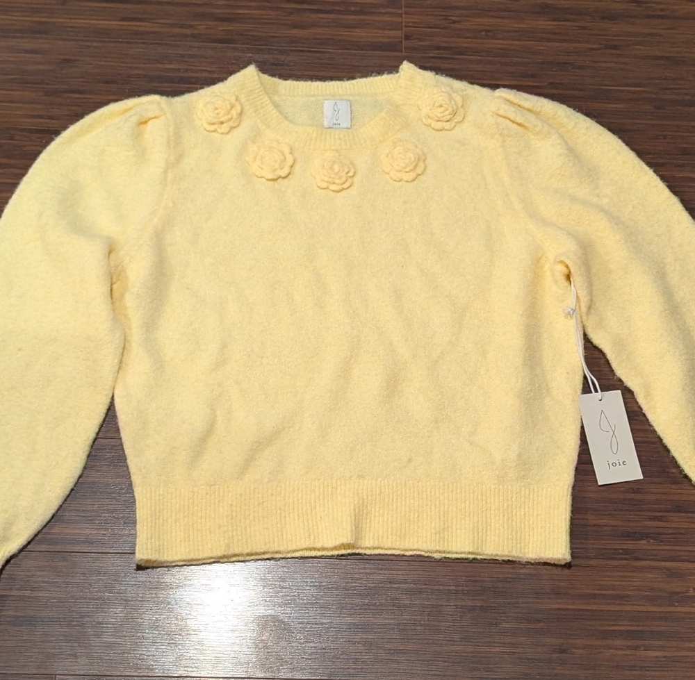Joie Soft Yellow Crew Neck Sweater